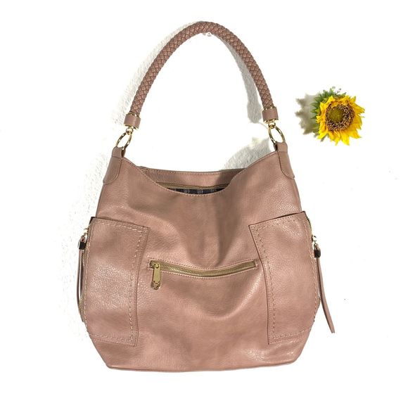 Miztigue Vegan Leather Handbag Shoulder Bag Grace Hobo Mauve Lilac Purse - Picture 2 of 16
